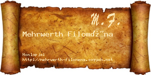 Mehrwerth Filoména névjegykártya